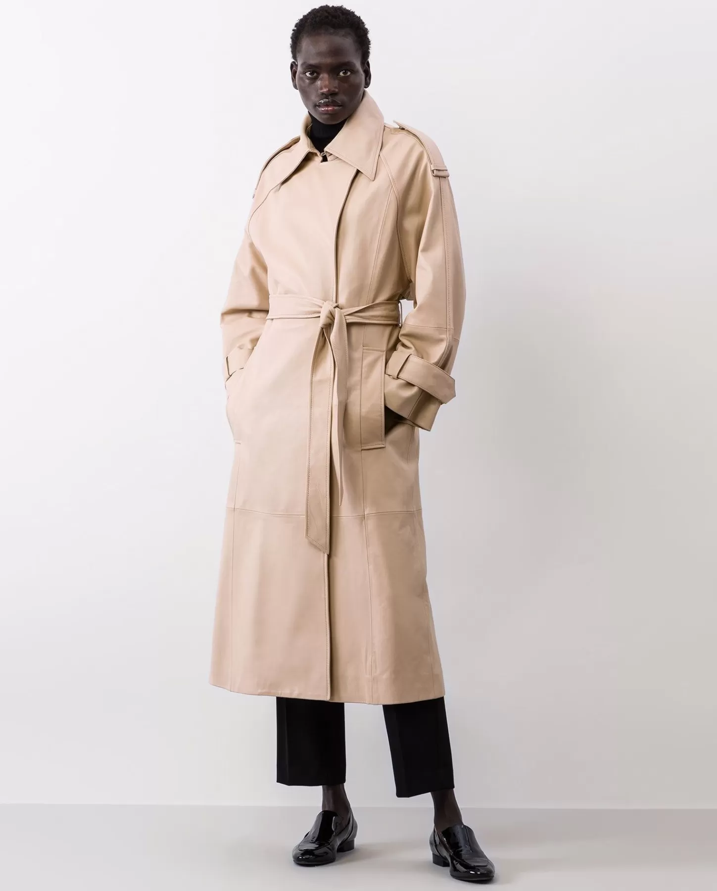 Cheap Lilith Leder Trenchcoat Mäntel